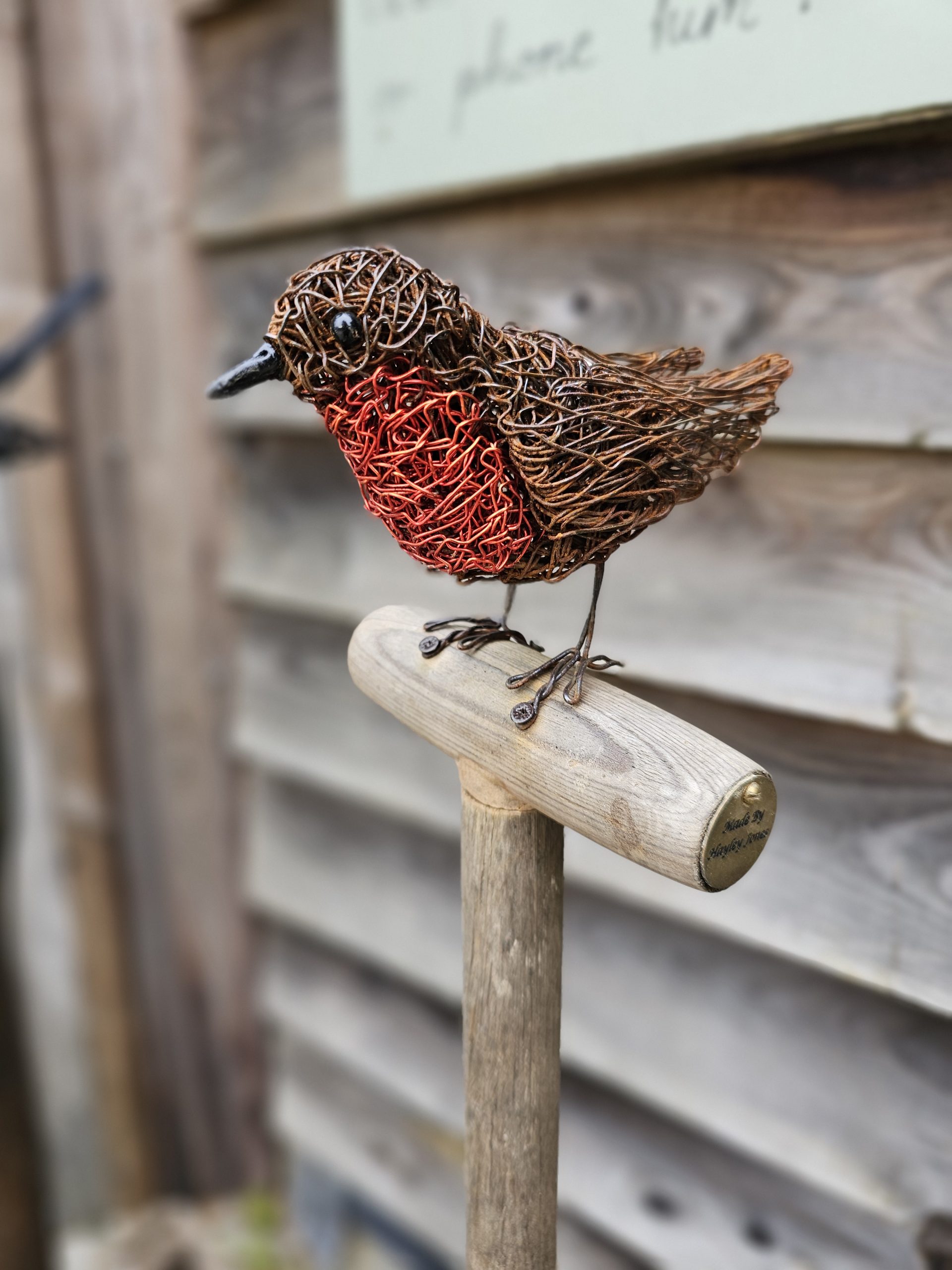 Robin on Garden Tool by Hayley Jones – £125