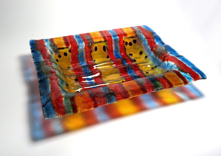 Red and Gold Stripe Cushion Bowl by Teresa Chlapowski  -  £195